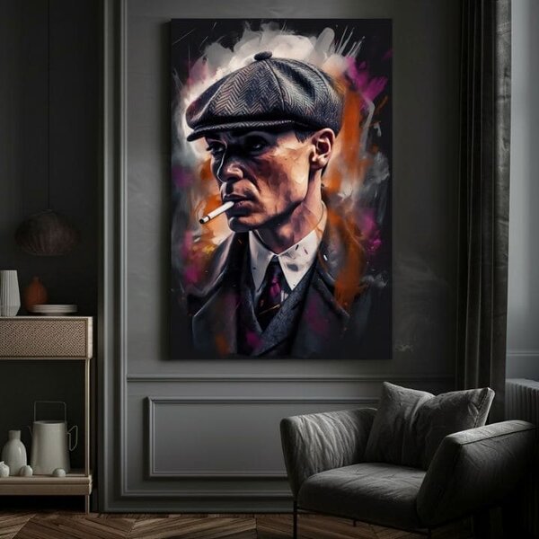 Obraz TOMMY SHELBY : Král ulic | dotaženo rukou umělce - 60x90 cm