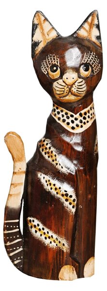 Dřevěná socha kočky Irena 31 cm