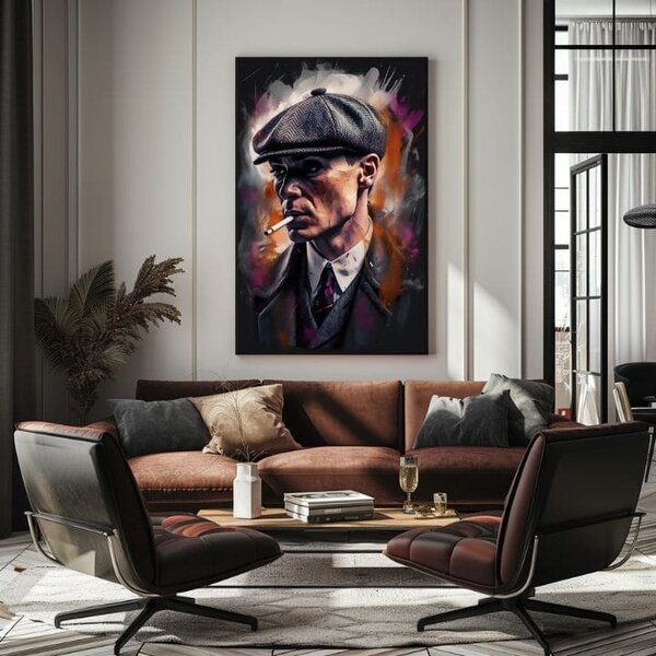 Obraz TOMMY SHELBY : Král ulic | dotaženo rukou umělce - 60x90 cm