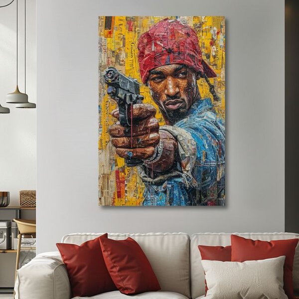 Obraz TUPAC SHAKUR - Rapový gangster | dotaženo rukou umělce - 60x90 cm