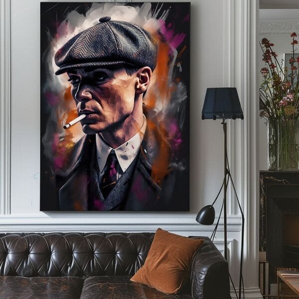 Obraz TOMMY SHELBY : Král ulic | dotaženo rukou umělce - 60x90 cm