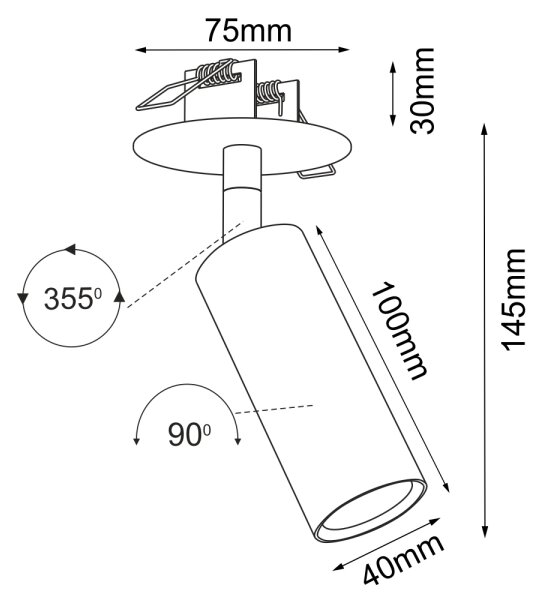 Brosline 3253 - Podhledové bodové svítidlo ACE 1xGU10/4W/230V bílá