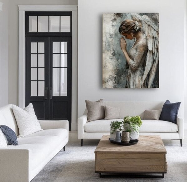 Obraz andělů Mírová duše | dotaženo rukou umělce - 40x60 cm