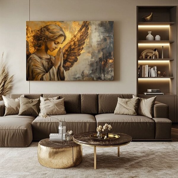Obraz andělů Modlitba světla | dotaženo rukou umělce - 40x60 cm
