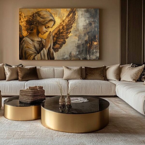 Obraz andělů Modlitba světla | dotaženo rukou umělce - 40x60 cm