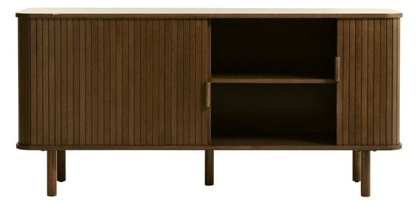 Hnědá nízká komoda v dekoru dubu s posuvnými dveřmi 76x160 cm Cavo – Unique Furniture
