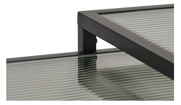 Černé skleněné konferenční stolky v sadě 2 ks 60x60 cm Bronco – Unique Furniture