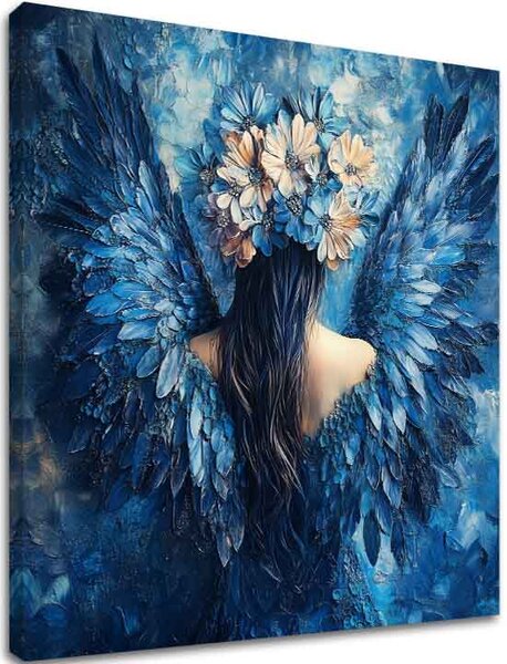 Obraz andělů Tajemná tvář | dotaženo rukou umělce - 60x60 cm