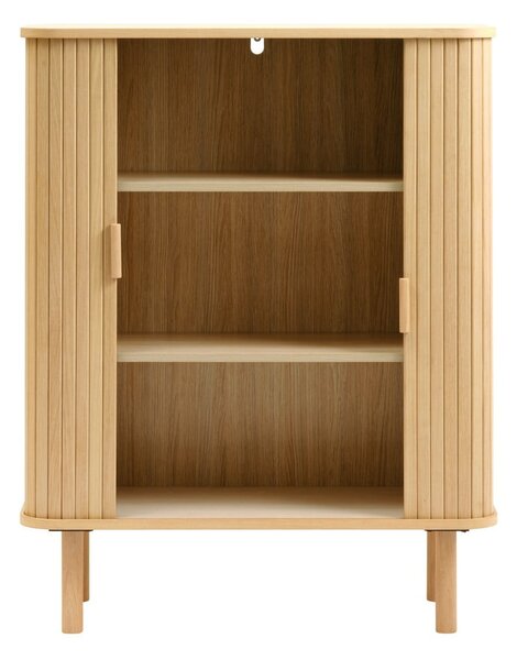 Skříňka v dekoru dubu s posuvnými dveřmi v přírodní barvě 113x90 cm Cavo – Unique Furniture