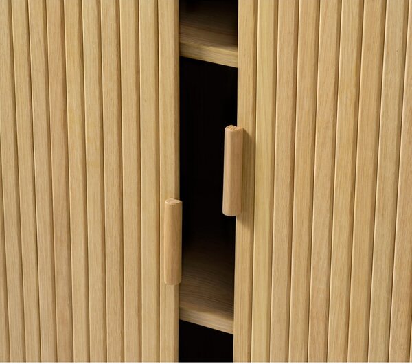 Skříňka v dekoru dubu s posuvnými dveřmi v přírodní barvě 113x90 cm Cavo – Unique Furniture