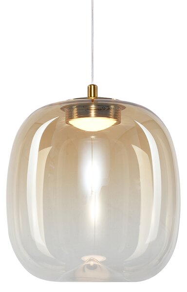 Závěsné svítidlo Vaso, 1x jantarové skleněné stínítko, (fi 15cm), g