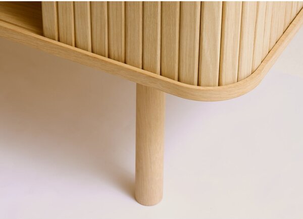Skříňka v dekoru dubu s posuvnými dveřmi v přírodní barvě 113x90 cm Cavo – Unique Furniture