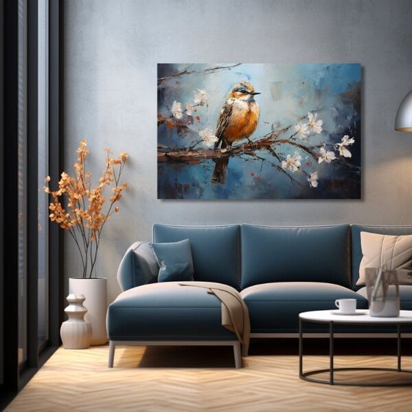 Obraz Ptáci Harmonie v modrém - 40x60 cm
