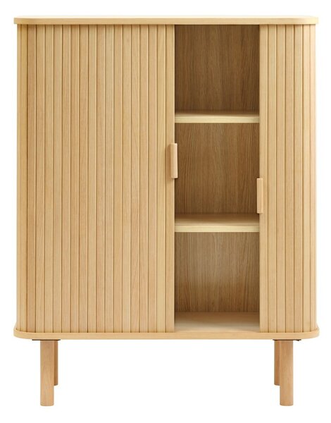 Skříňka v dekoru dubu s posuvnými dveřmi v přírodní barvě 113x90 cm Cavo – Unique Furniture