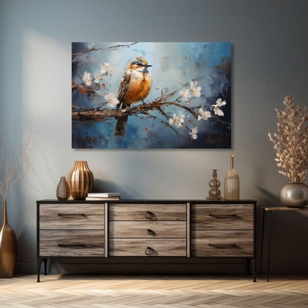 Obraz Ptáci Harmonie v modrém - 40x60 cm