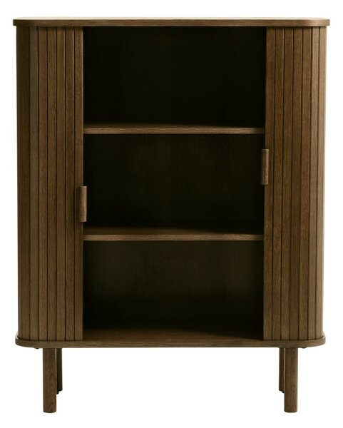 Hnědá skříňka v dekoru dubu s posuvnými dveřmi 113x90 cm Cavo – Unique Furniture
