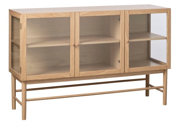 Vitrína z dubového dřeva v přírodní barvě 88x140 cm Elba – Unique Furniture