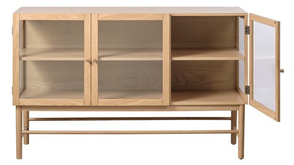Vitrína z dubového dřeva v přírodní barvě 88x140 cm Elba – Unique Furniture