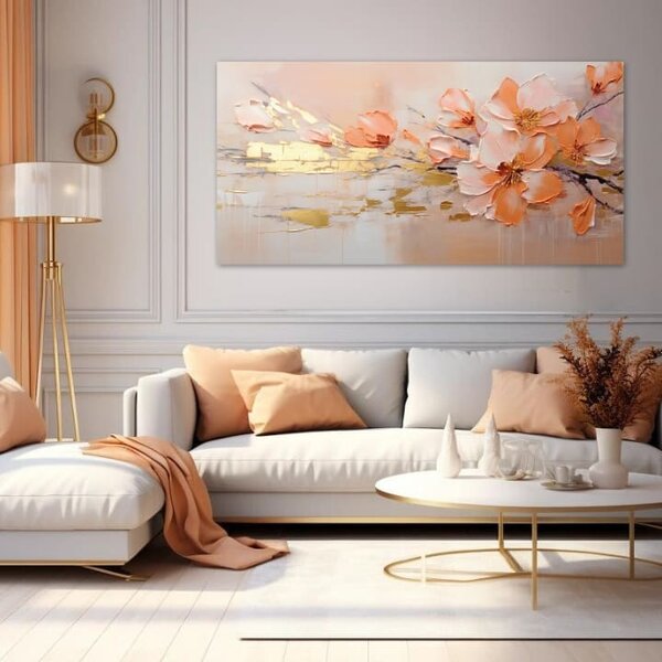 Strukturovaný obraz Zlatý dotek přírody - PREMIUM ART - 40x80 cm