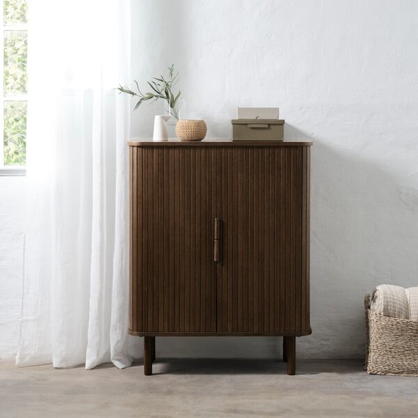 Hnědá skříňka v dekoru dubu s posuvnými dveřmi 113x90 cm Cavo – Unique Furniture