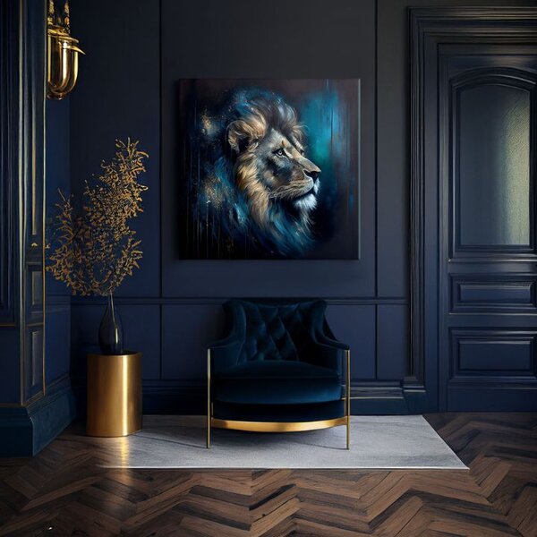 Dekorativní obraz na plátně - PREMIUM ART - Lví síla a půvab 60x60 cm