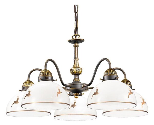 Kolarz 731.85.150 - Lustr na řetězu NONNA 5xE27/75W/230V jeleni rose gold