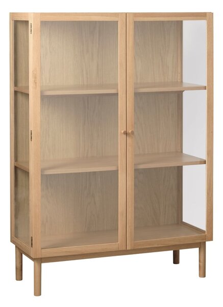 Vitrína z dubového dřeva v přírodní barvě 140x100 cm Elba – Unique Furniture