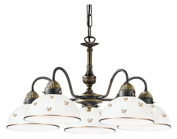 Kolarz 731.85.170 - Lustr na řetězu NONNA 5xE27/75W/230V květiny rose gold