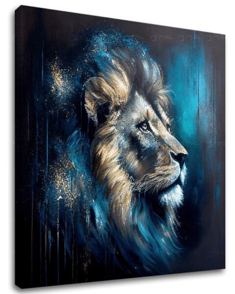 Dekorativní obraz na plátně - PREMIUM ART - Lví síla a půvab 60x60 cm