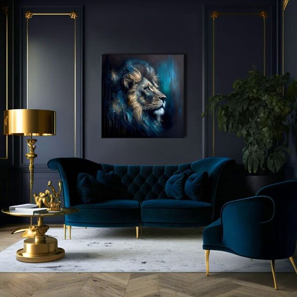 Dekorativní obraz na plátně - PREMIUM ART - Lví síla a půvab 60x60 cm