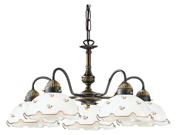 Kolarz 731.85.160 - Lustr na řetězu NONNA 5xE27/75W/230V květiny rose gold