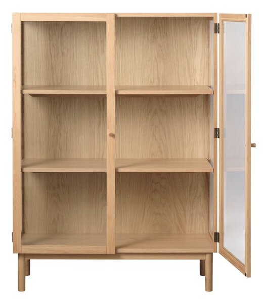 Vitrína z dubového dřeva v přírodní barvě 140x100 cm Elba – Unique Furniture