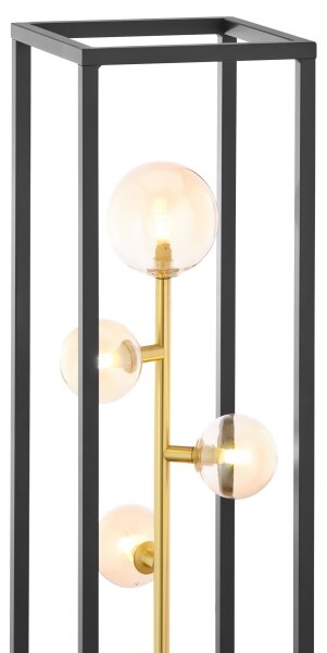 Jupiter 1911 - Stojací lampa NEPTUN 4xG9/14W/230V zlatá/černá/kouřová béžová