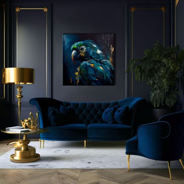Dekorativní obraz na plátně - PREMIUM ART - Rainbow Feathers in Flight - 60x60 cm