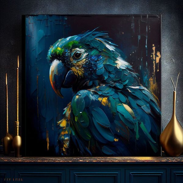 Dekorativní obraz na plátně - PREMIUM ART - Rainbow Feathers in Flight - 60x60 cm