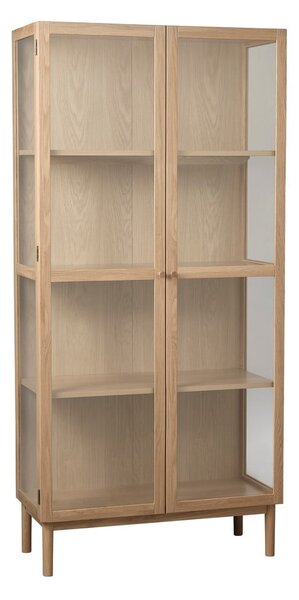 Vitrína z dubového dřeva v přírodní barvě 190x90 cm Elba – Unique Furniture