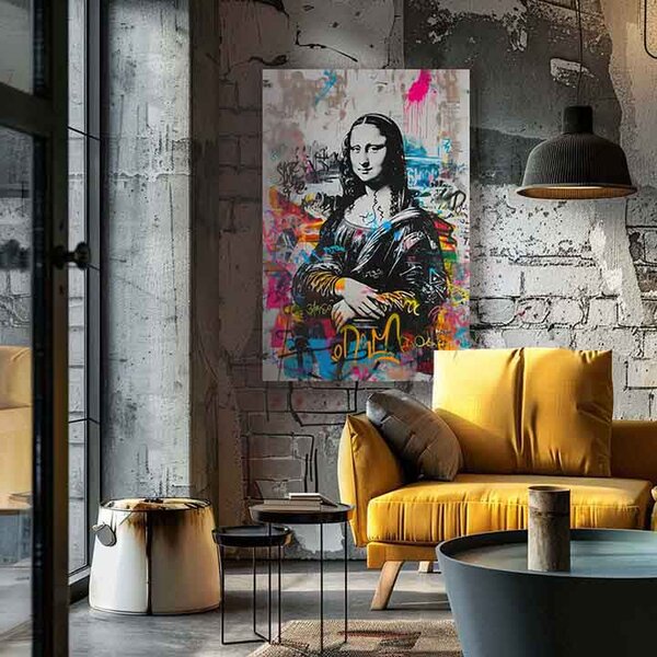 Obraz GRAFFITI MONA na plátně | dotaženo rukou umělce - 40x50 cm