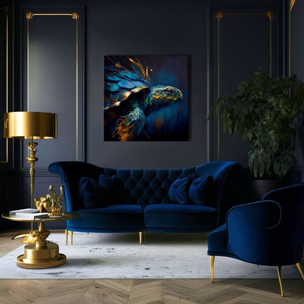 Dekorativní obraz na plátně - PREMIUM ART - Green Turtle Odyssey - 60x60 cm