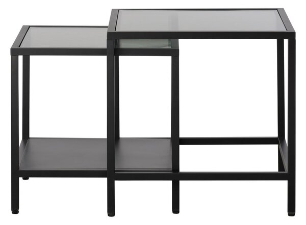 Skleněné odkládací stolky v sadě 2 ks 50x50 cm Bronco – Unique Furniture