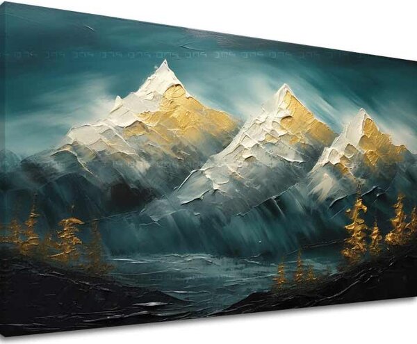 Moderní nástěnná dekorace Horizont zlaté harmonie - PREMIUM ART - 40x60 cm