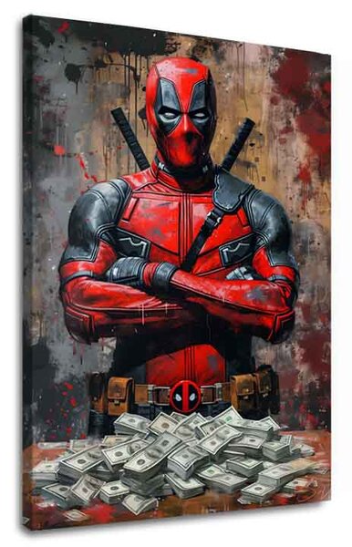 Obraz DEADPOOL : Peníze a chaos | dotaženo rukou umělce - 60x90 cm