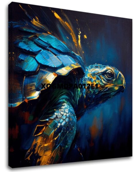 Dekorativní obraz na plátně - PREMIUM ART - Green Turtle Odyssey - 60x60 cm
