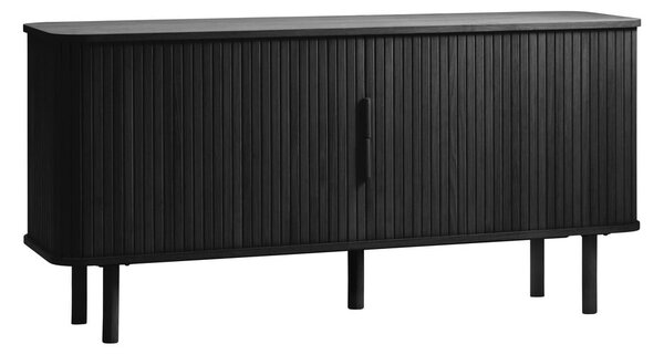 Černá nízká komoda v dekoru dubu s posuvnými dveřmi 76x160 cm Cavo – Unique Furniture