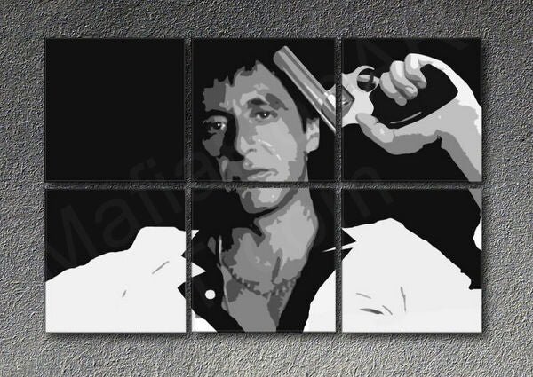Ručně malovaný POP ART obraz SCARFACE - AL PACINO 90x60 cm