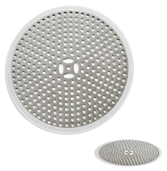 Odtokové sítko vlasový lapač sprchy - Nerezová ocel - 118 mm - Protiskluzový okraj - Pro sprchu a koupelnu