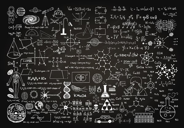 Fototapeta Tabule s matematickými symboly a vzorci, Designové fototapety na zeď, Populární fototapety, u93593 - Tapeko.co.cz
