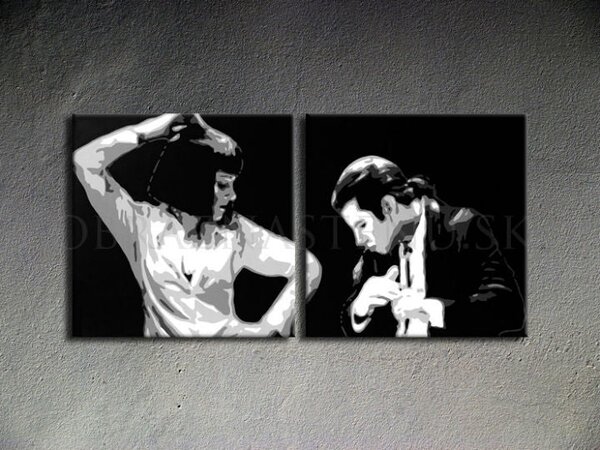 Ručně malovaný POP ART obraz PULP FICTION 100x50 cm