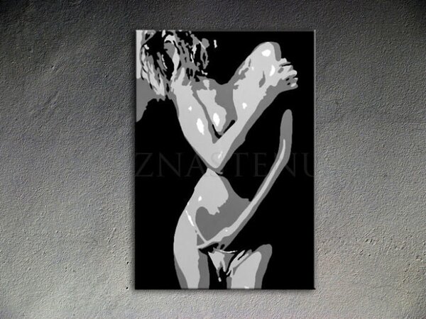 Ručně malovaný POP ART obraz NUDE WOMAN 70x100 cm