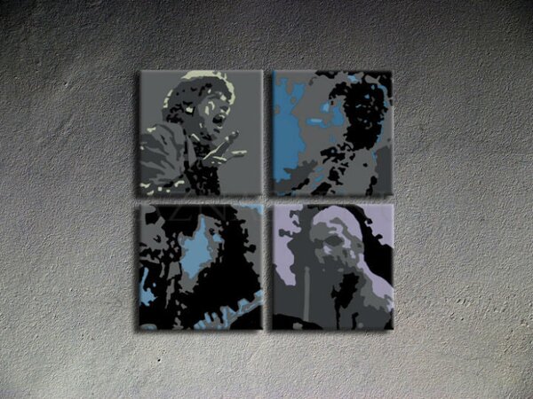 Ručně malovaný POP ART obraz ROLLING STONES 80x80 cm