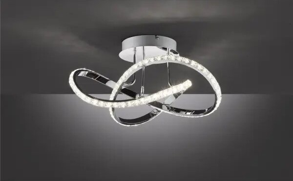 LED Stmívatelný přisazený lustr ABRO LED/26W/230V lesklý chrom